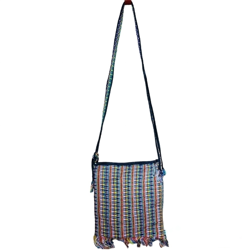 Patronae Woven Crossbody Bag Handmade in Guatemala Multi Colored